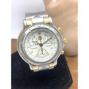 Tag Heuer Men's Watch CH1150-0 Swiss Quartz Chronograph 18k Yellow Gold Steel